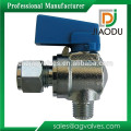 Angle Mini Ball Valve avec 1/4-Inch Compression x 1/8-Inch Male Iron Pipe Thread Chrome Plated Brass